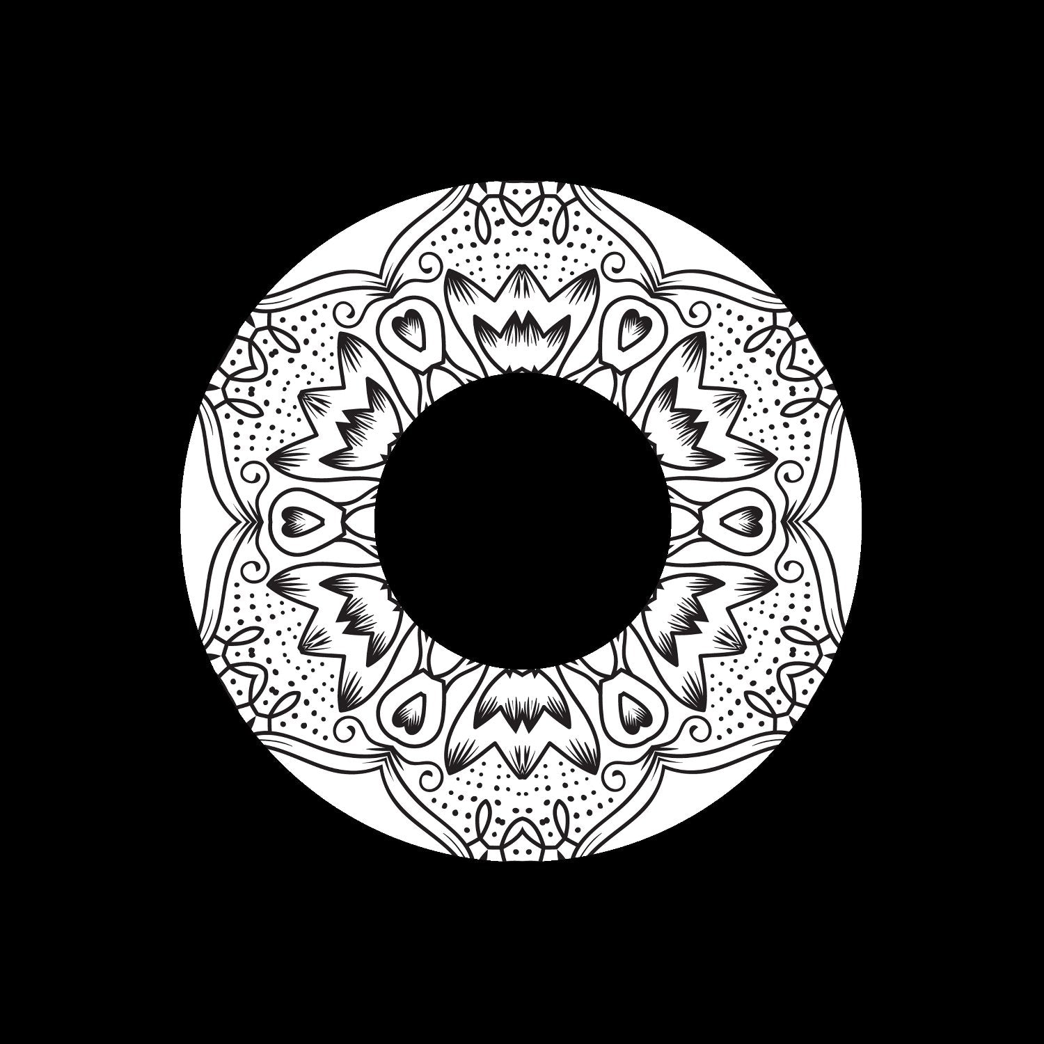 Mandala Ornament Round Geometric Circle #4 of 24 Self-Adhesive Paper Labels for Jukebox Large Hole 7" Records & DVS Timecode Vinyl - centerlabels_uk