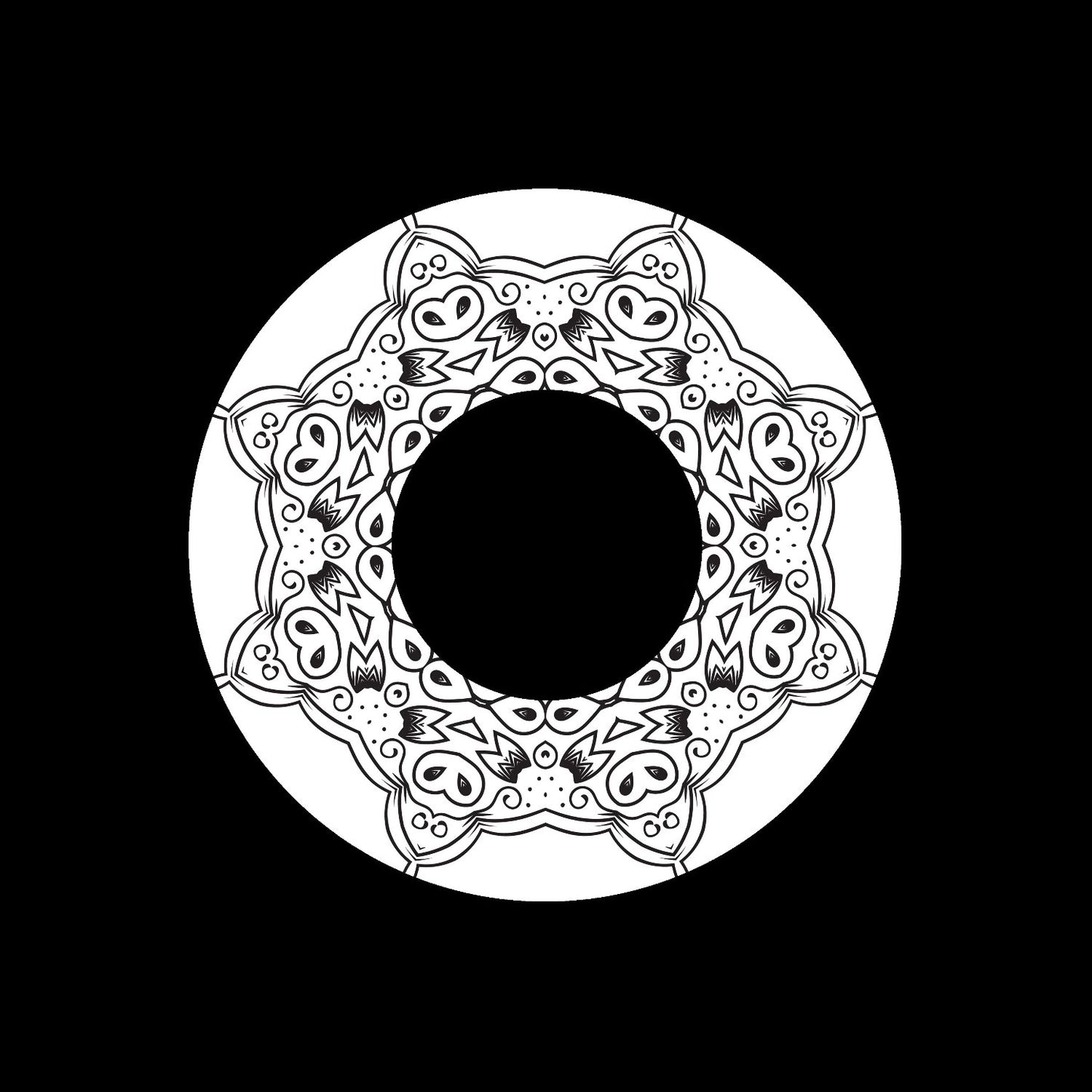 Mandala Ornament Round Geometric Circle #5 of 24 Self-Adhesive Paper Labels for Jukebox Large Hole 7" Records & DVS Timecode Vinyl - centerlabels_uk