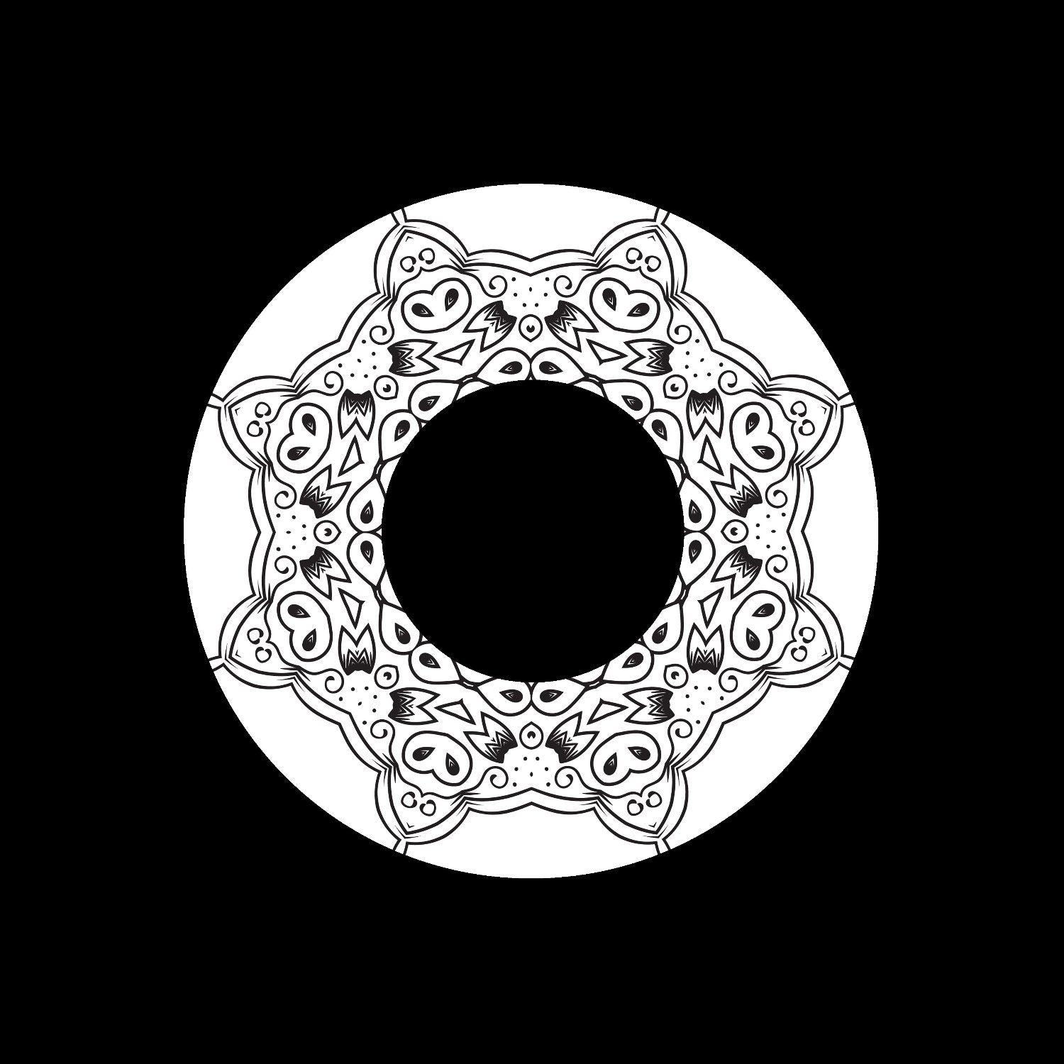 Mandala Ornament Round Geometric Circle #5 of 24 Self-Adhesive Paper Labels for Jukebox Large Hole 7" Records & DVS Timecode Vinyl - centerlabels_uk