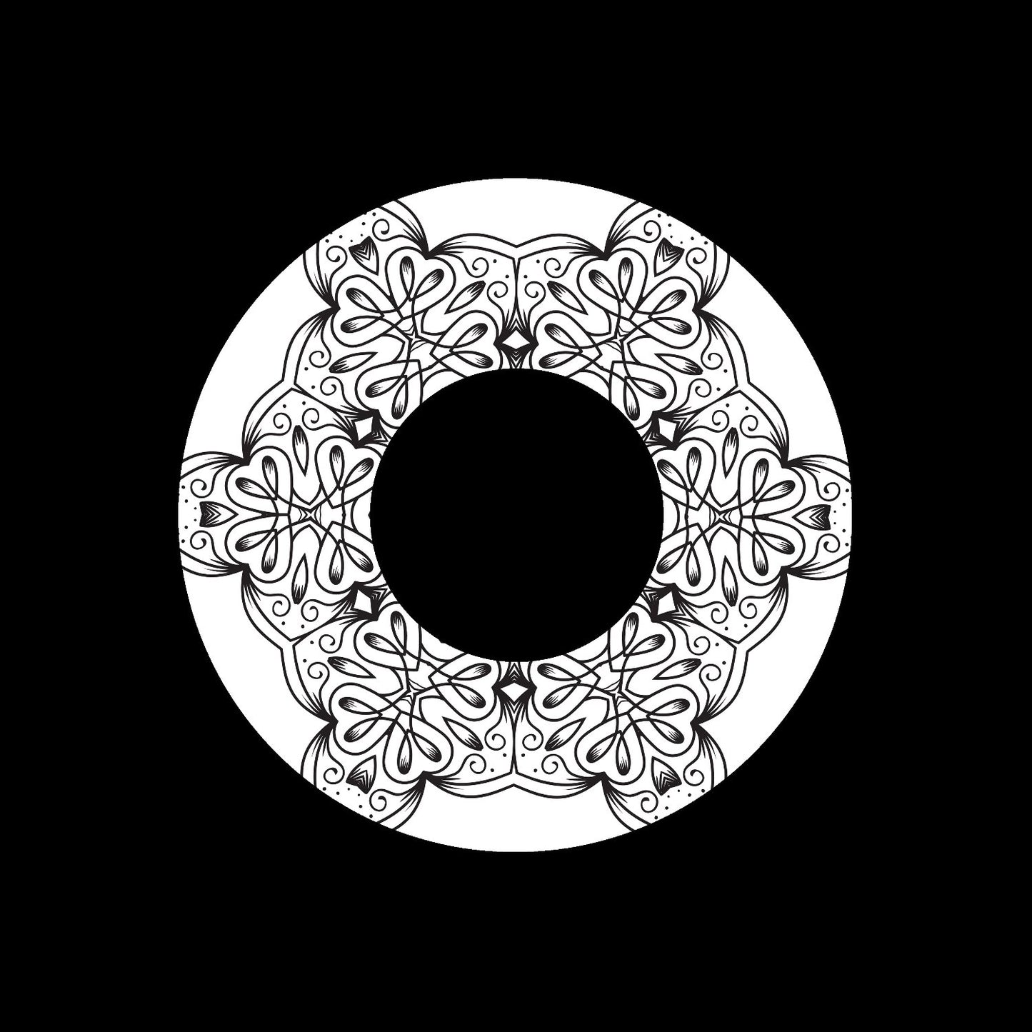 Mandala Ornament Round Geometric Circle #7 of 24 Self-Adhesive Paper Labels for Jukebox Large Hole 7" Records & DVS Timecode Vinyl - centerlabels_uk