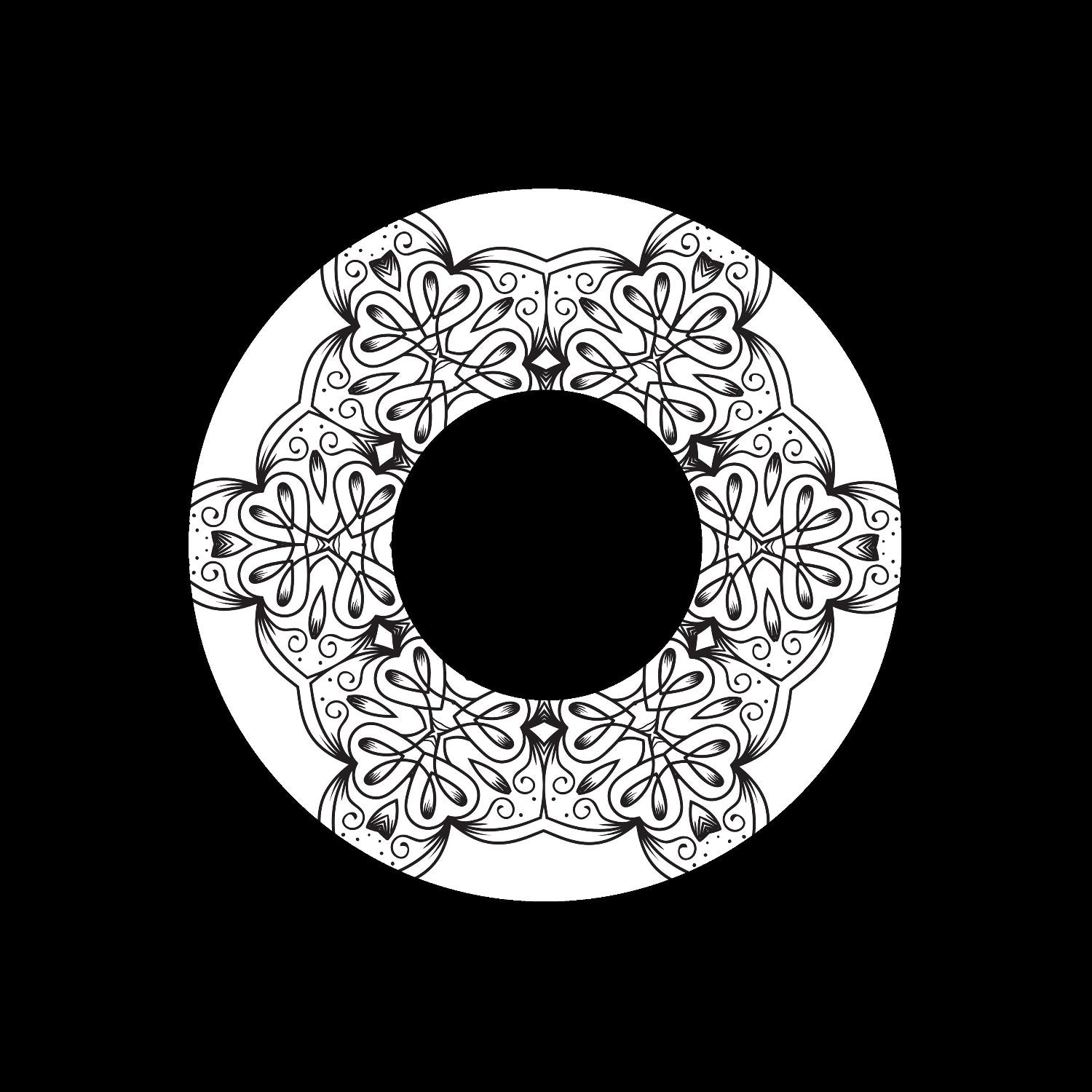 Mandala Ornament Round Geometric Circle #7 of 24 Self-Adhesive Paper Labels for Jukebox Large Hole 7" Records & DVS Timecode Vinyl - centerlabels_uk