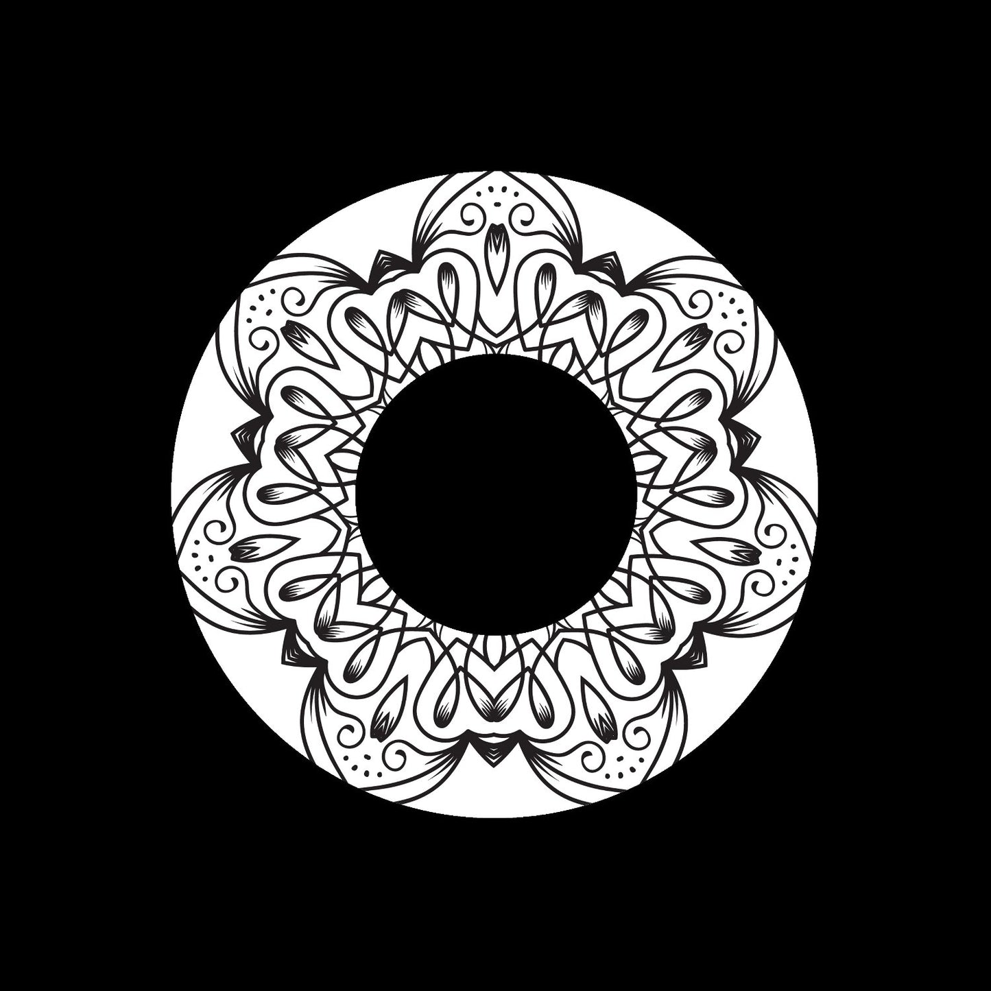 Mandala Ornament Round Geometric Circle #8 of 24 Self-Adhesive Paper Labels for Jukebox Large Hole 7" Records & DVS Timecode Vinyl - centerlabels_uk