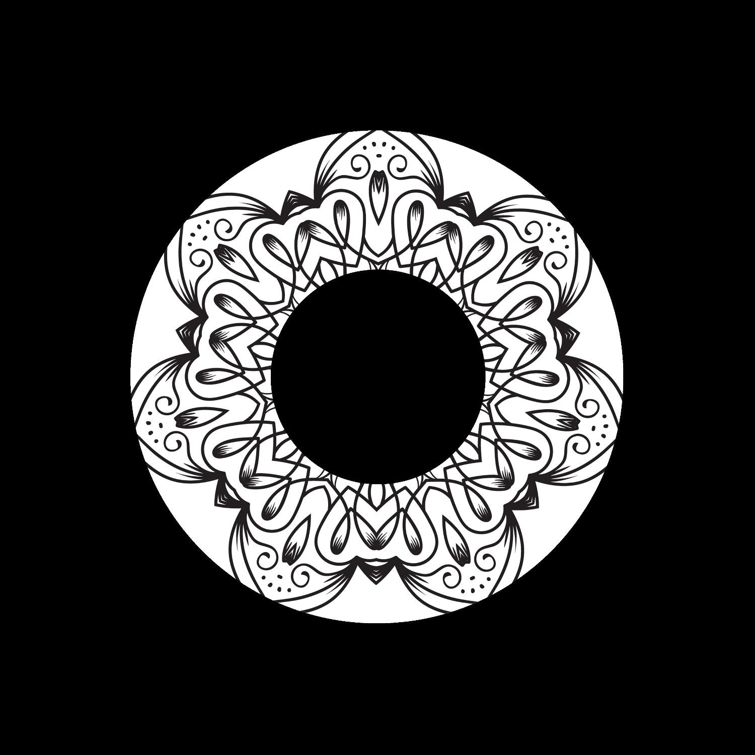 Mandala Ornament Round Geometric Circle #8 of 24 Self-Adhesive Paper Labels for Jukebox Large Hole 7" Records & DVS Timecode Vinyl - centerlabels_uk