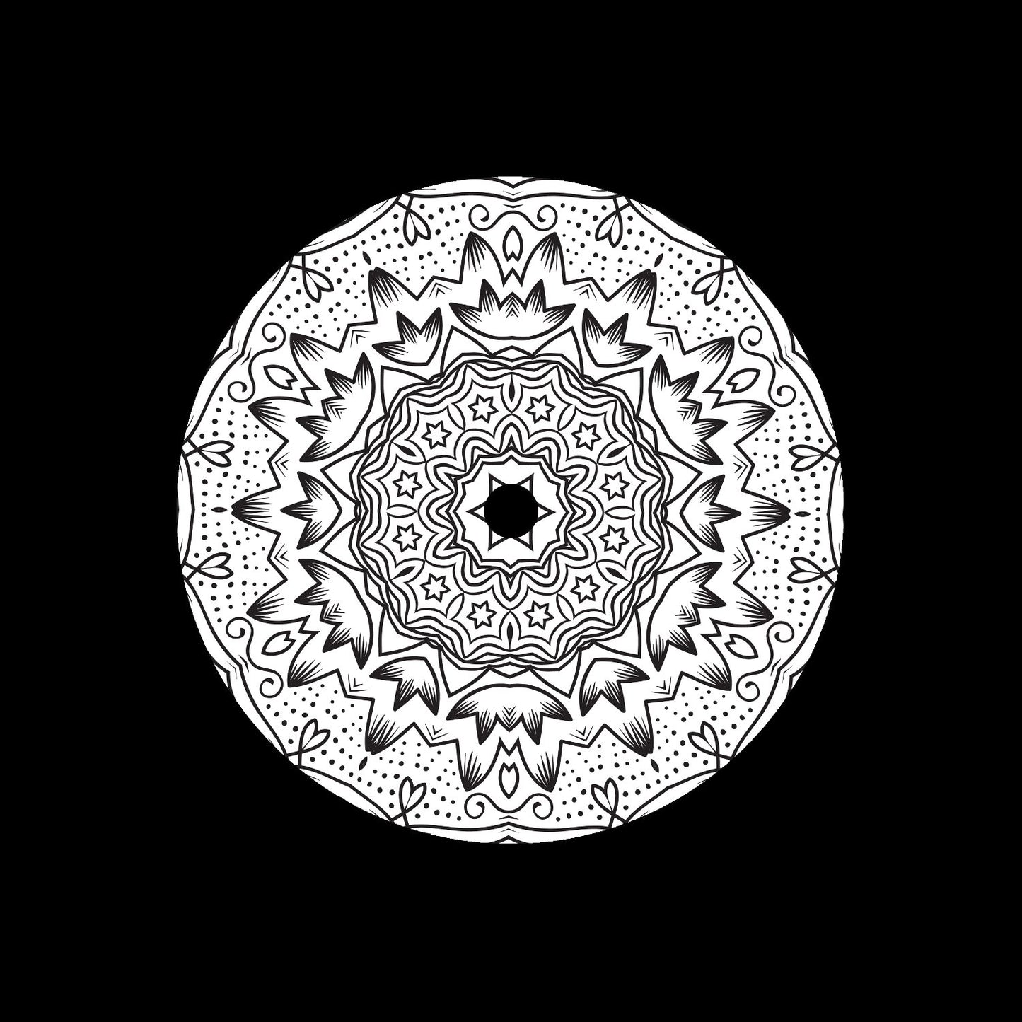 Mandala Ornament Round Geometric Circle #9 of 24 Self-Adhesive Paper Labels for 7" Records & DVS Timecode Vinyl - centerlabels_uk