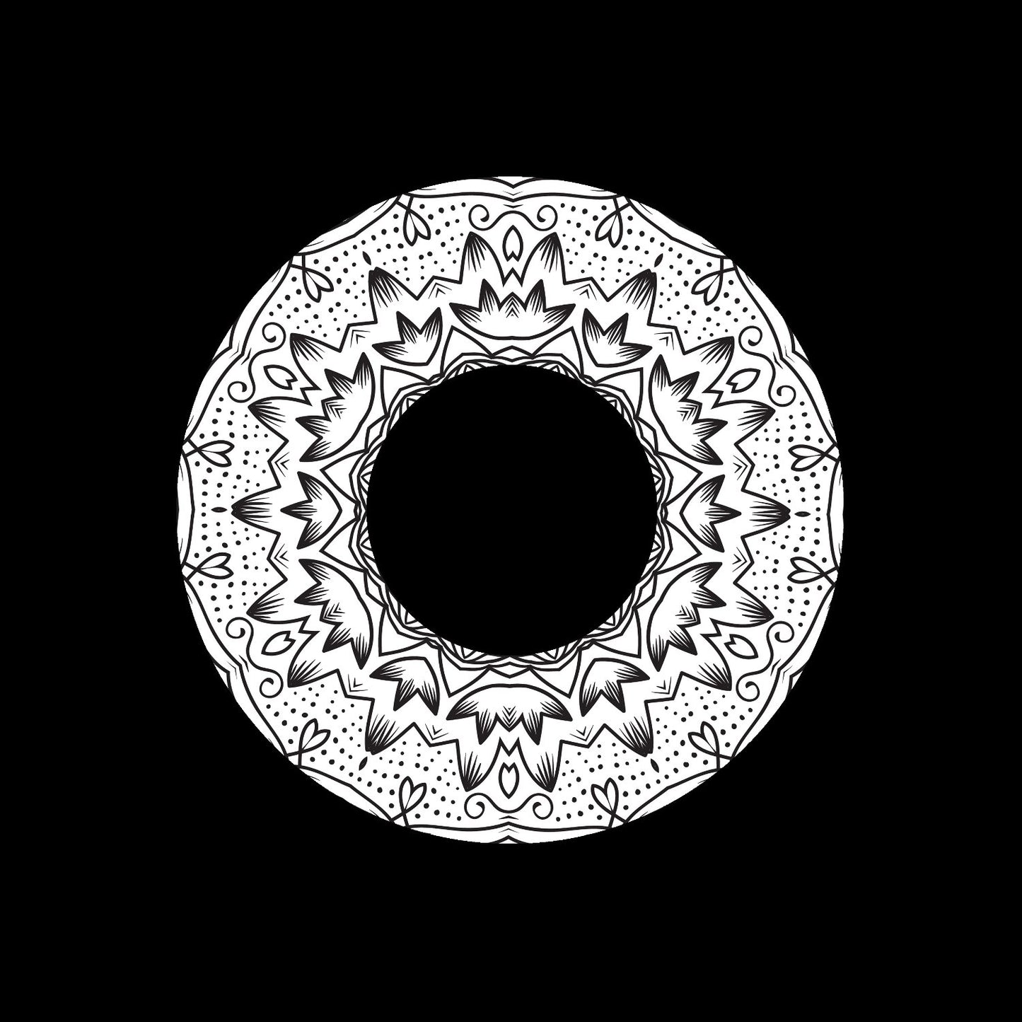 Mandala Ornament Round Geometric Circle #9 of 24 Self-Adhesive Paper Labels for Jukebox Large Hole 7" Records & DVS Timecode Vinyl - centerlabels_uk
