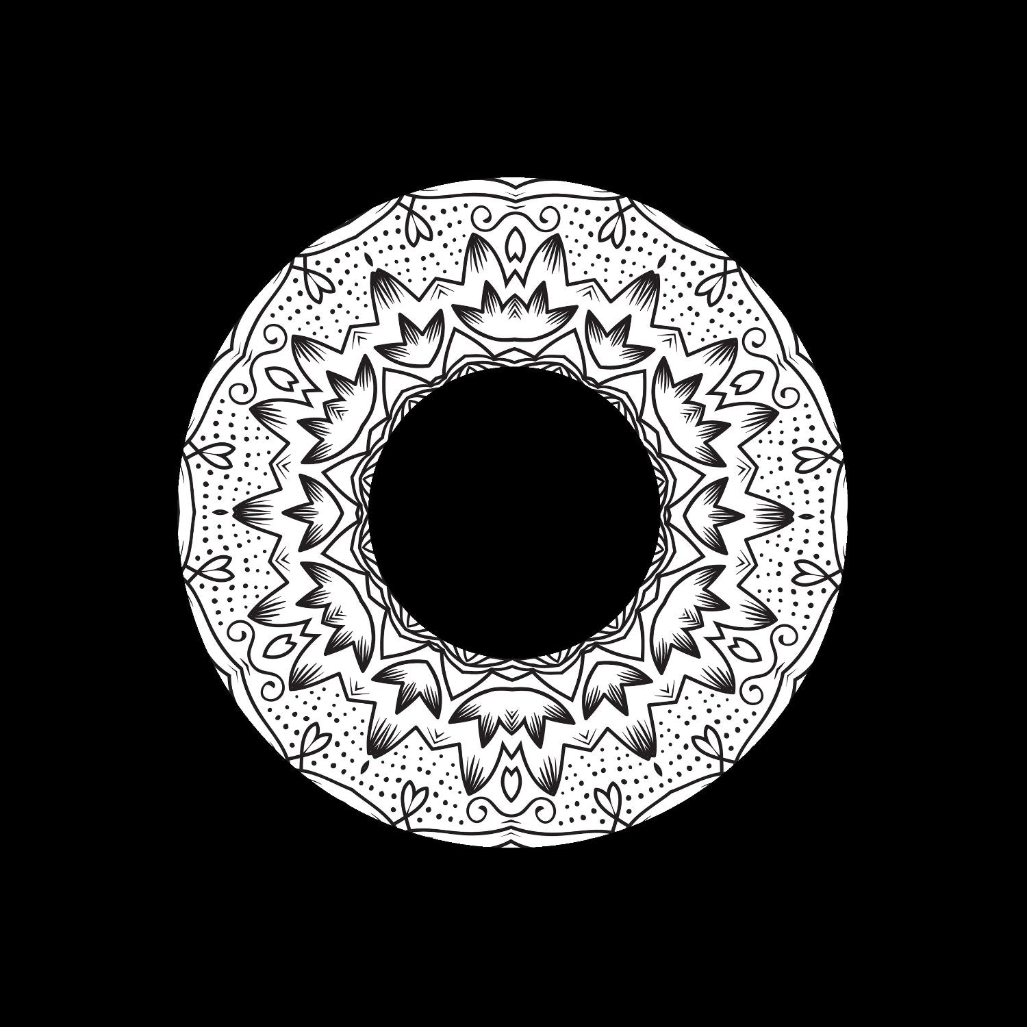 Mandala Ornament Round Geometric Circle #9 of 24 Self-Adhesive Paper Labels for Jukebox Large Hole 7" Records & DVS Timecode Vinyl - centerlabels_uk
