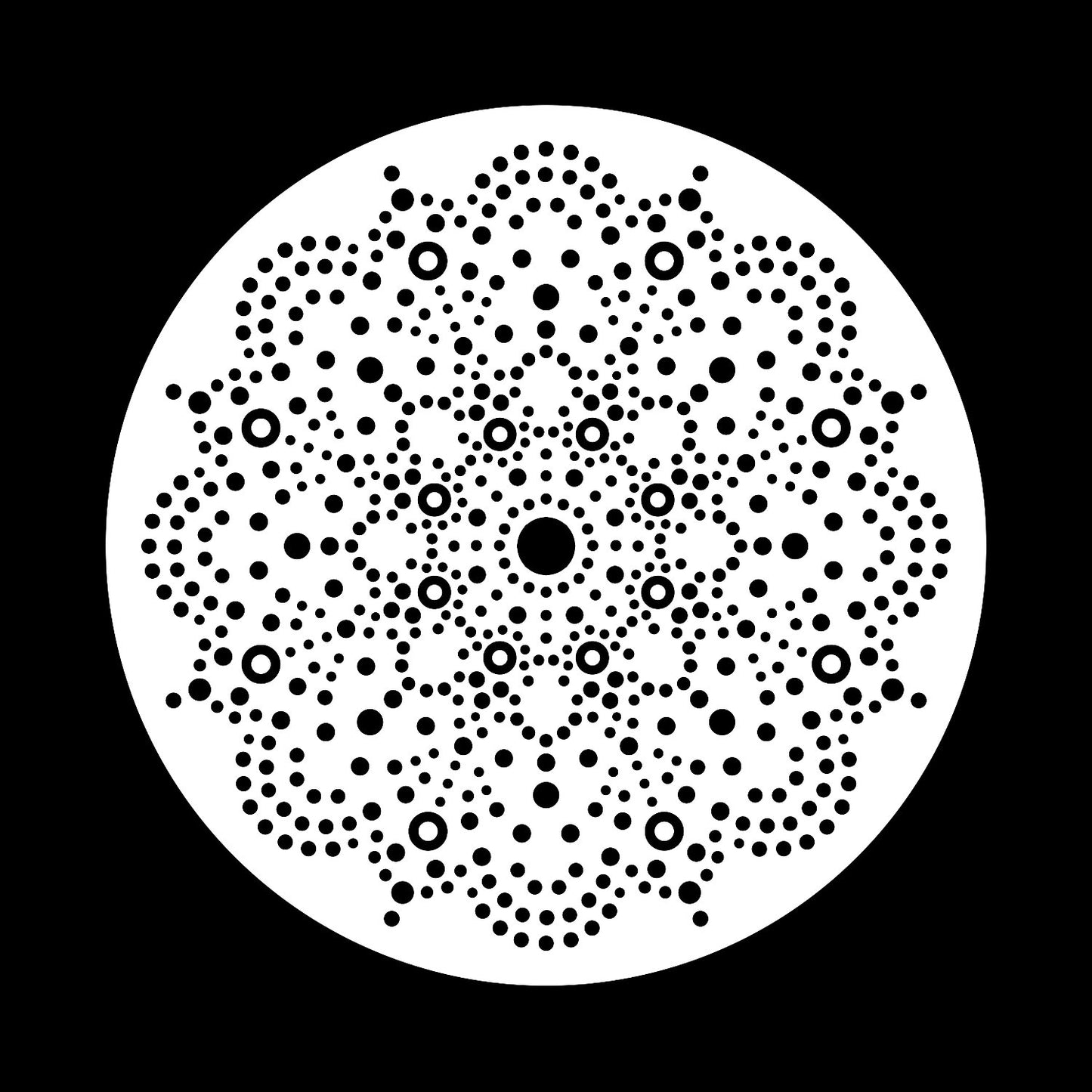 Mandala Traditional Australian Dot Art Self-Adhesive Paper Labels for 10" & 12" Records & DVS Timecode Vinyl - centerlabels_uk