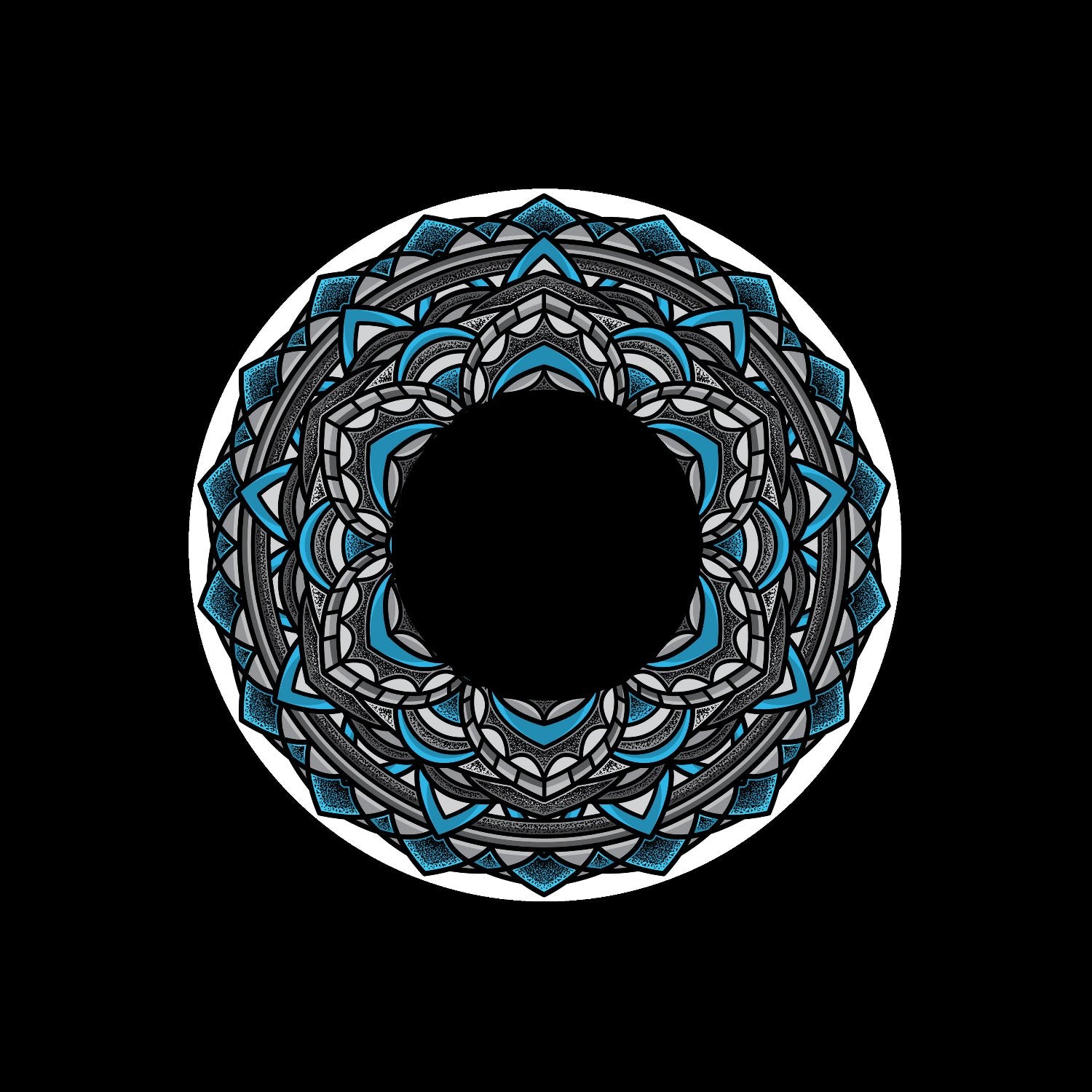 Mandala Yoga Aura Art Gloss UV Finish Self-Adhesive Custom Promo Centre Center Labels for Jukebox Large Hole 7" Records & DVS Timecode Vinyl - centerlabels_uk