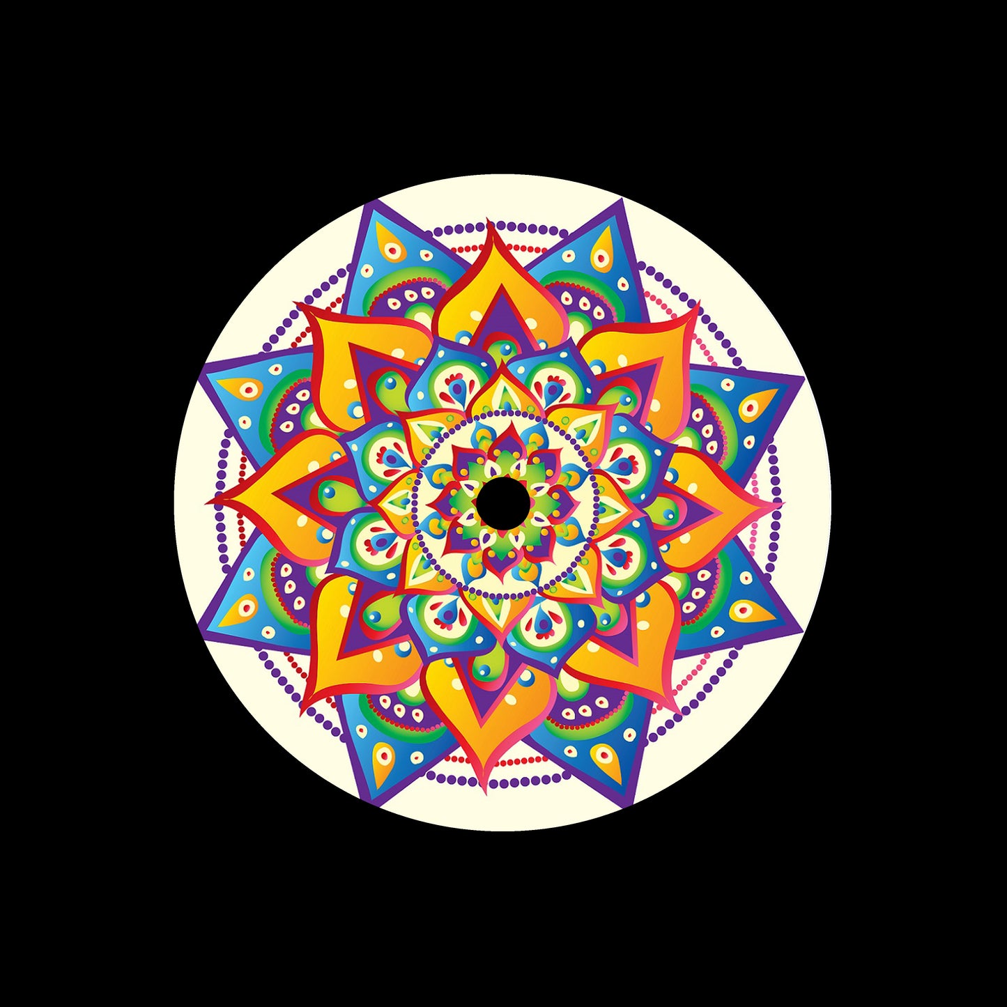 Mandala [#1 of 2] 7" Jukebox, 7", 10", 12"/LP Vinyl Record Centre Labels (Pair)