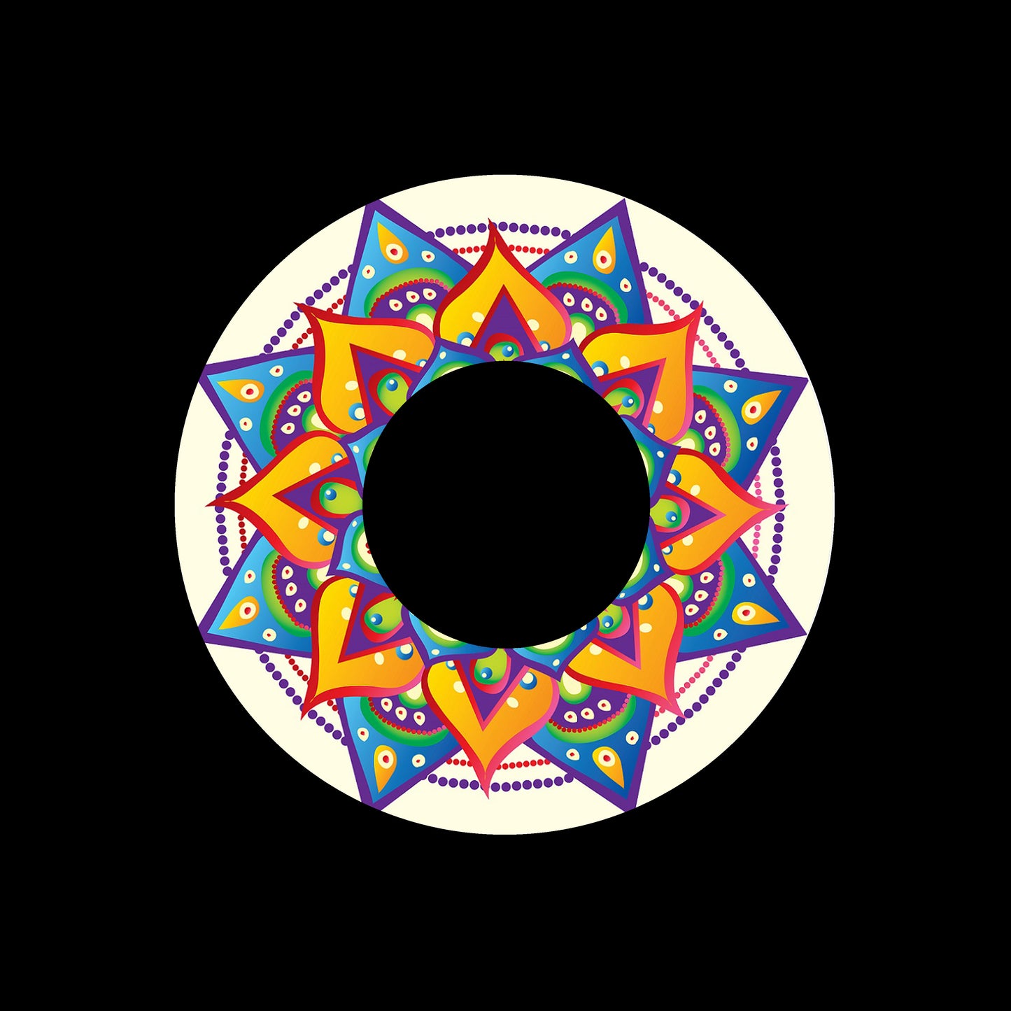 Mandala [#1 of 2] 7" Jukebox, 7", 10", 12"/LP Vinyl Record Centre Labels (Pair)