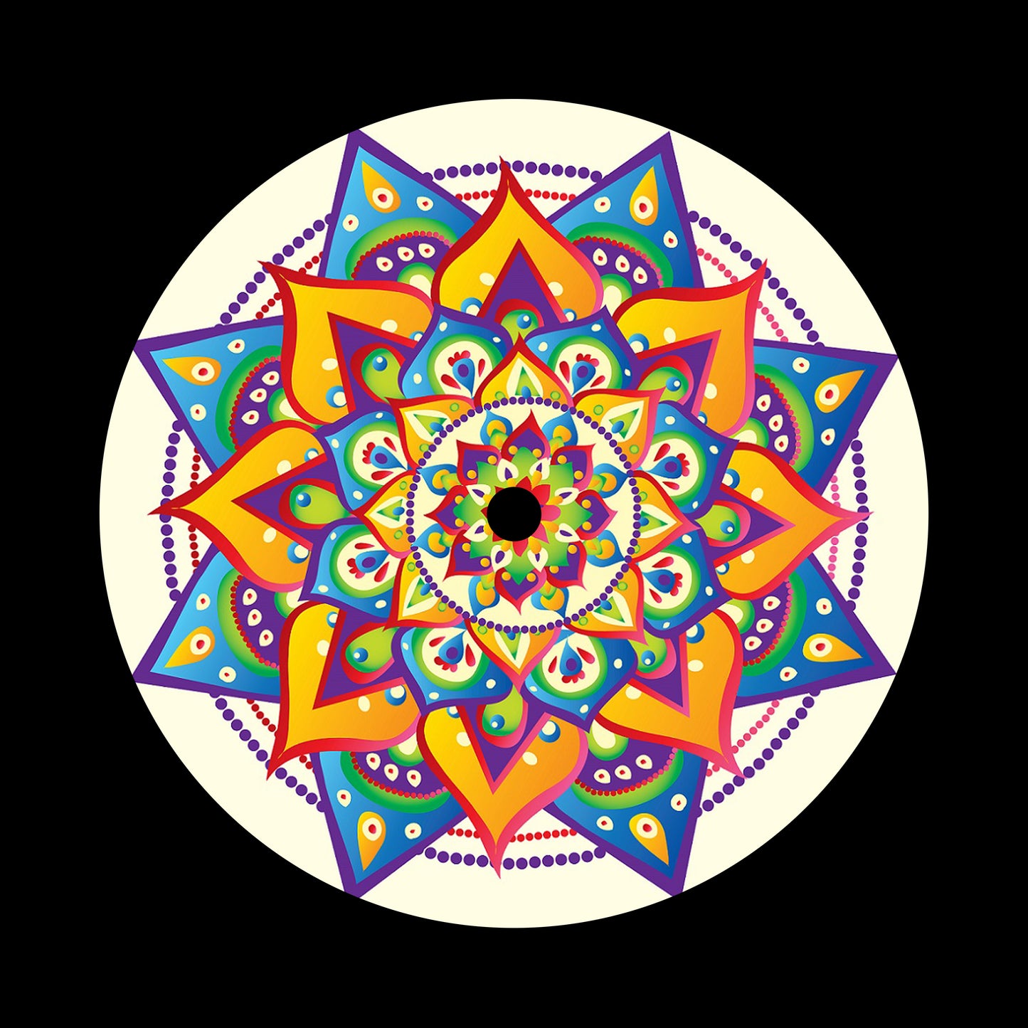 Mandala [#1 of 2] 7" Jukebox, 7", 10", 12"/LP Vinyl Record Centre Labels (Pair)