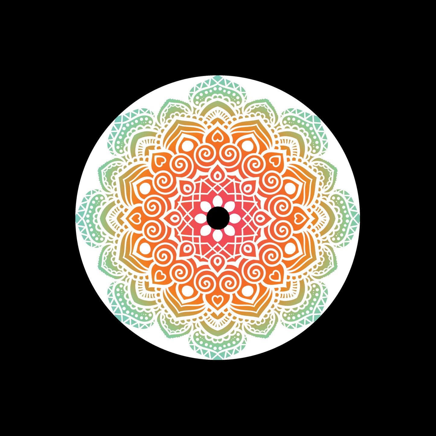 Mandala Ornament 7" Jukebox, 7", 10", 12"/LP Vinyl Record Centre Labels (Pair)
