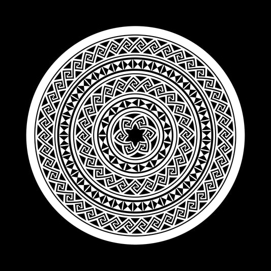 Monochromatic Ethnic Seamless Textures 7" Jukebox, 7", 10", 12"/LP Vinyl Record Centre Labels (Pair)