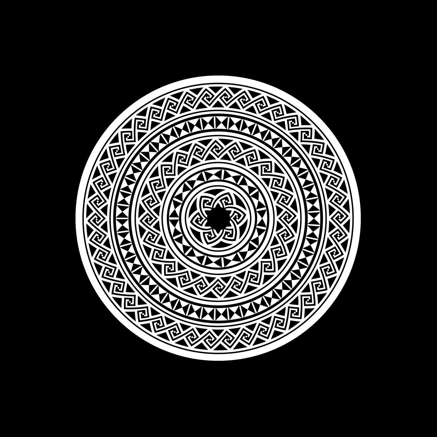 Monochromatic Ethnic Seamless Textures 7" Jukebox, 7", 10", 12"/LP Vinyl Record Centre Labels (Pair)