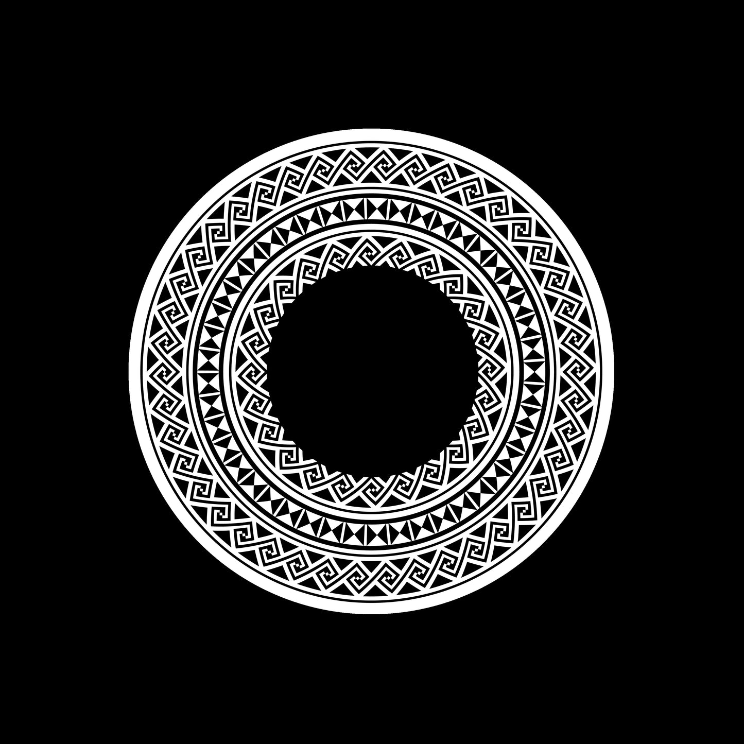 Monochromatic Ethnic Seamless Textures 7" Jukebox, 7", 10", 12"/LP Vinyl Record Centre Labels (Pair)