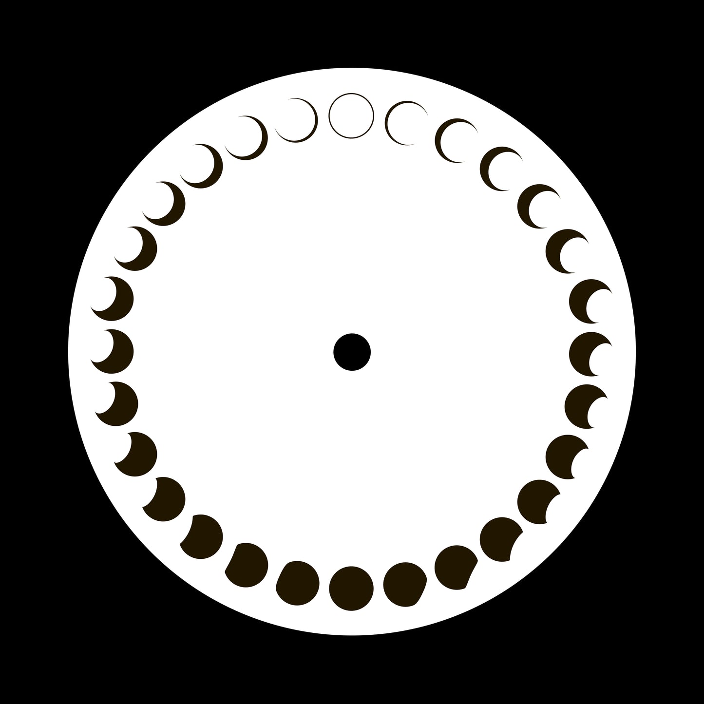 Moon Phases Astronomy Monthly 7" Jukebox, 7", 10", 12"/LP Vinyl Record Centre Labels (Pair)