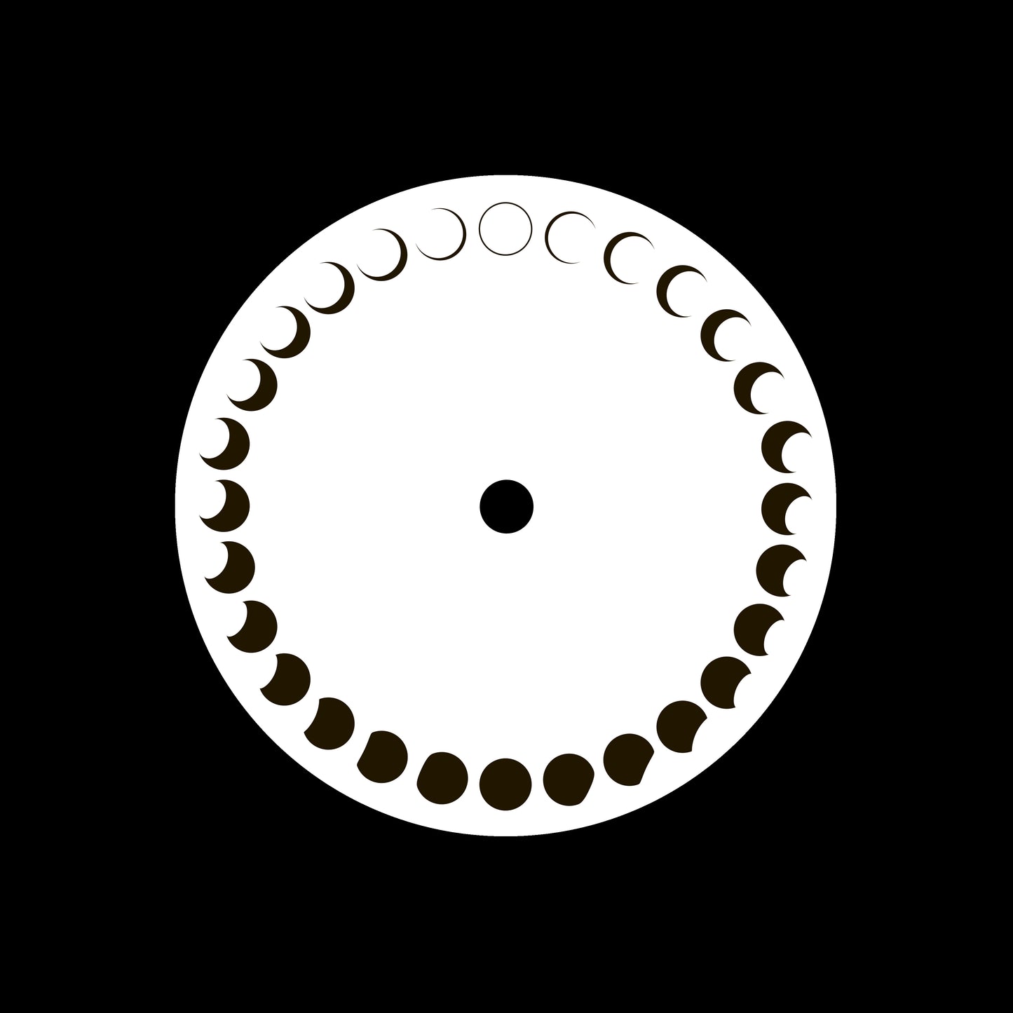 Moon Phases Astronomy Monthly 7" Jukebox, 7", 10", 12"/LP Vinyl Record Centre Labels (Pair)