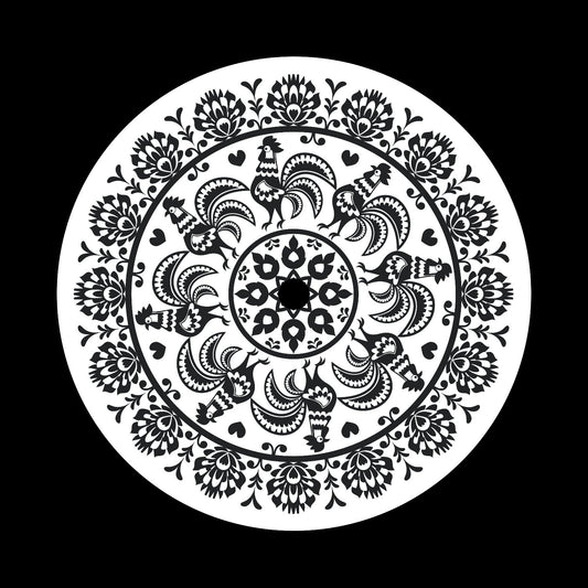 Polish Folk Art Circular Pattern Custom Preprinted Middles Vinyl Record Center Labels for 10" 12" & LPs - centerlabels_uk