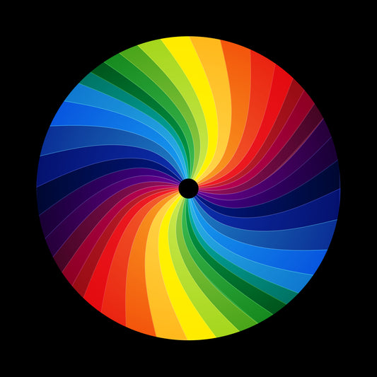 Rainbow Warped Stripes 7" Jukebox, 7", 10", 12"/LP Vinyl Record Centre Labels (Pair)