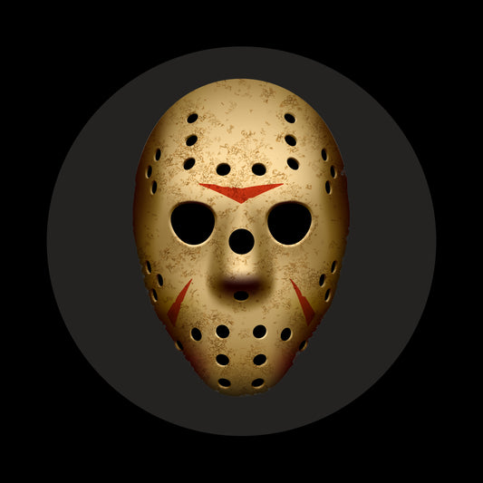 Scary Halloween Hockey Mask 7", 10", 12"/LP Vinyl Record Centre Labels (Pair)