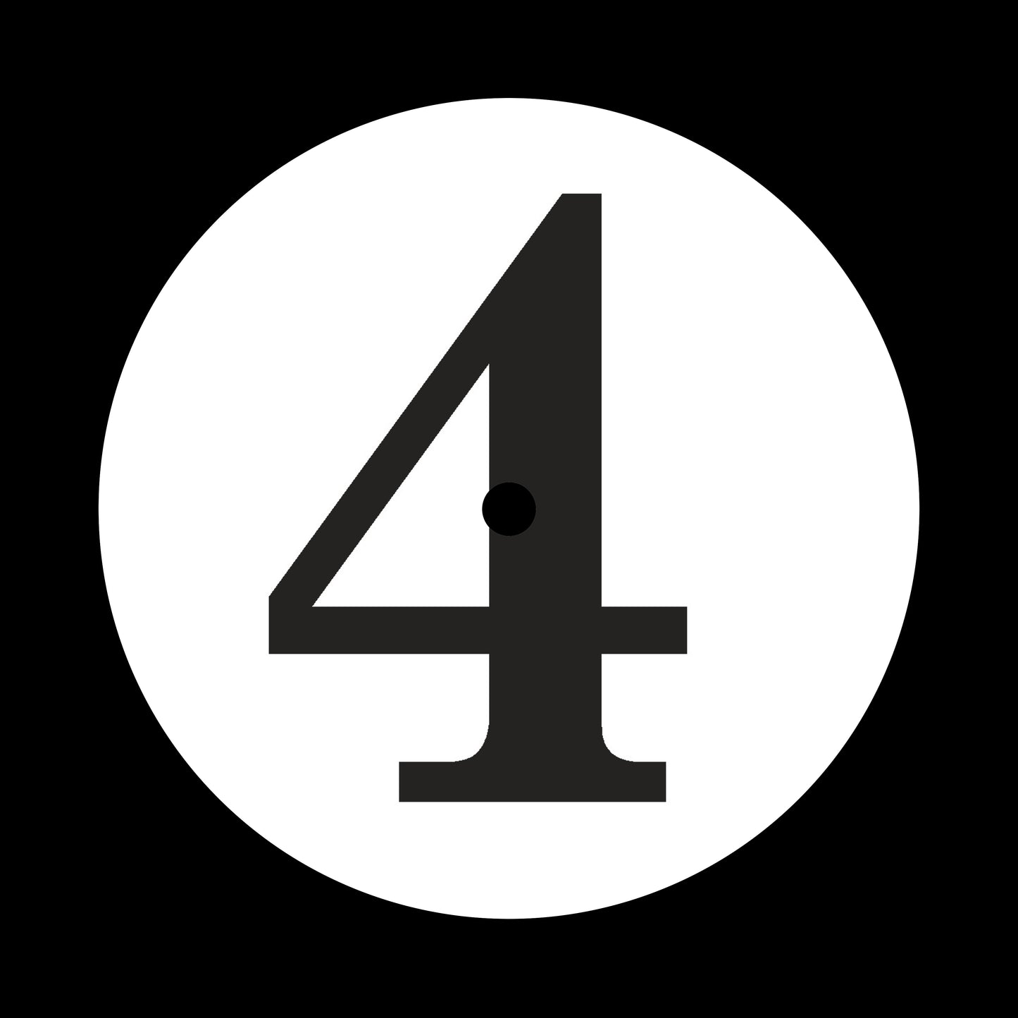 Side 1, 2, 3 + 4 Serif Numerical 7", 10", 12"/LP Vinyl Record Centre Labels (1 of each = 4 labels per pack)