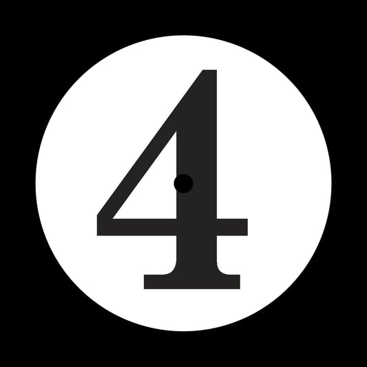Side 1, 2, 3 + 4 Serif Numerical 7", 10", 12"/LP Vinyl Record Centre Labels (1 of each = 4 labels per pack)