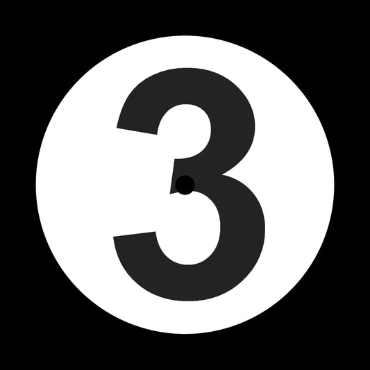 Side 1, 2, 3 + 4 Numerical 7", 10", 12"/LP Vinyl Record Centre Labels (1 of each = 4 labels per pack)