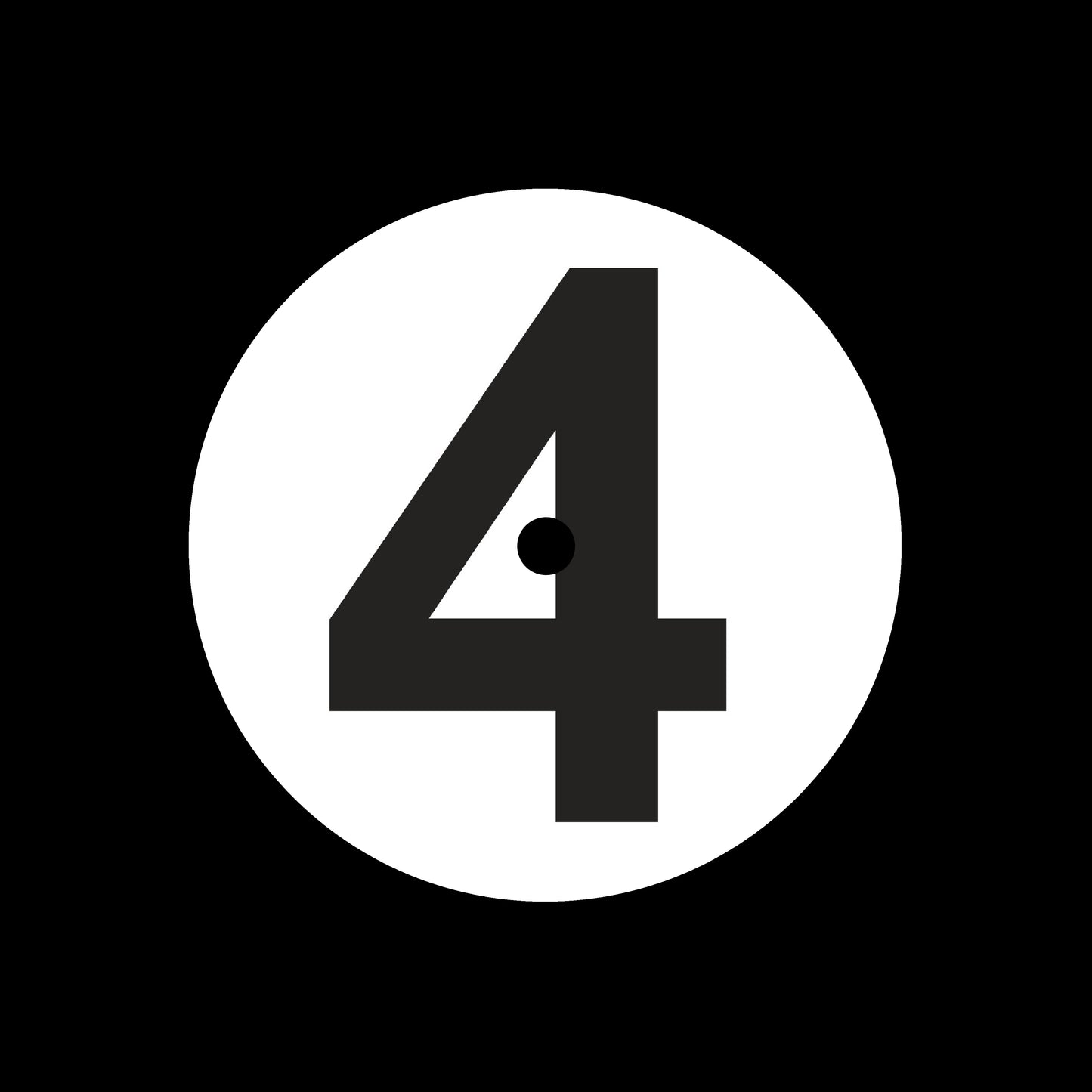 Side 1, 2, 3 + 4 Numerical 7", 10", 12"/LP Vinyl Record Centre Labels (1 of each = 4 labels per pack)