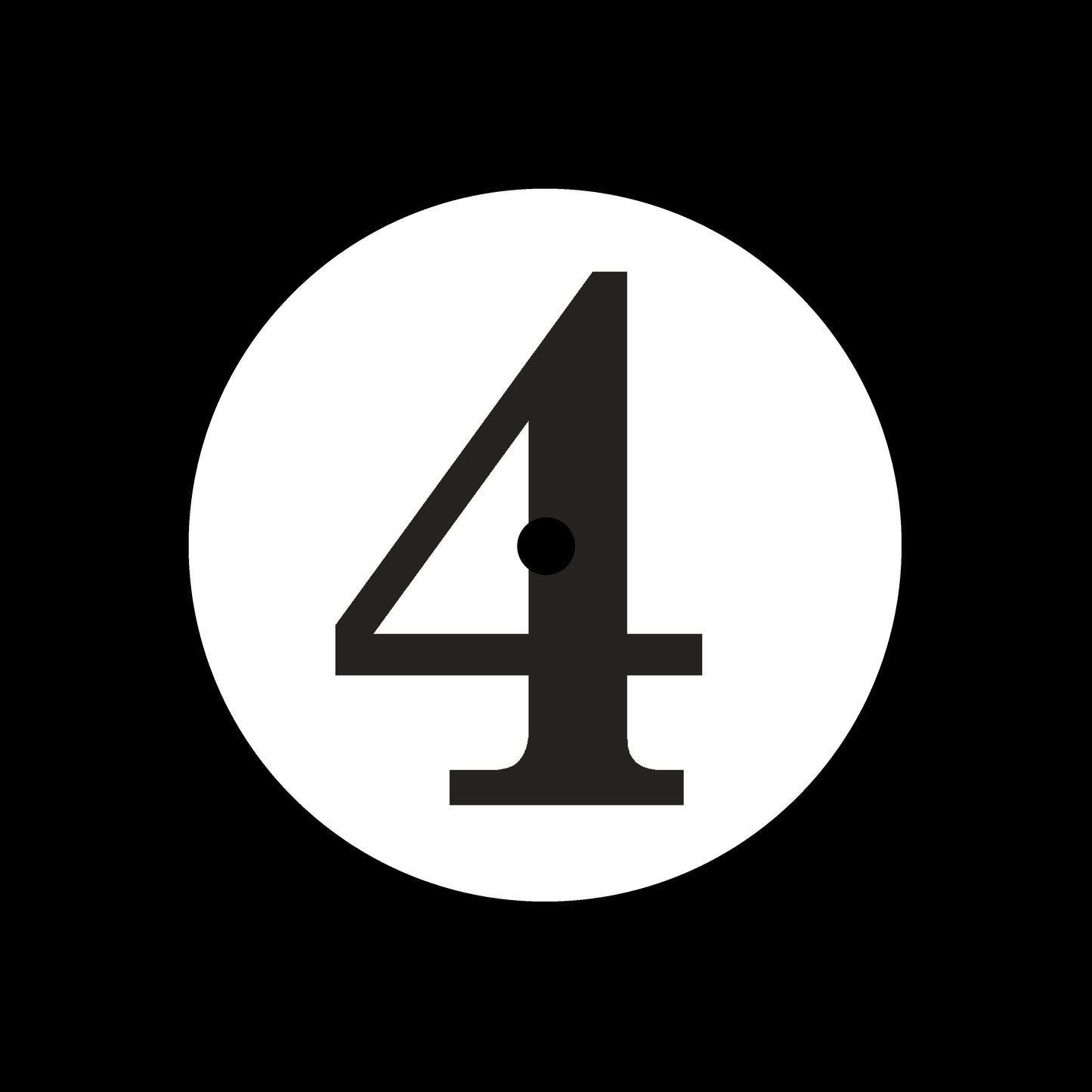 Side 1, 2, 3 + 4 Serif Numerical 7", 10", 12"/LP Vinyl Record Centre Labels (1 of each = 4 labels per pack)