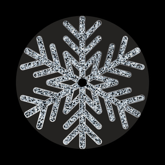 Silver Snowflakes Christmas Design [#1 of 3] 7" Jukebox, 7", 10", 12"/LP Vinyl Record Centre Labels (Pair)