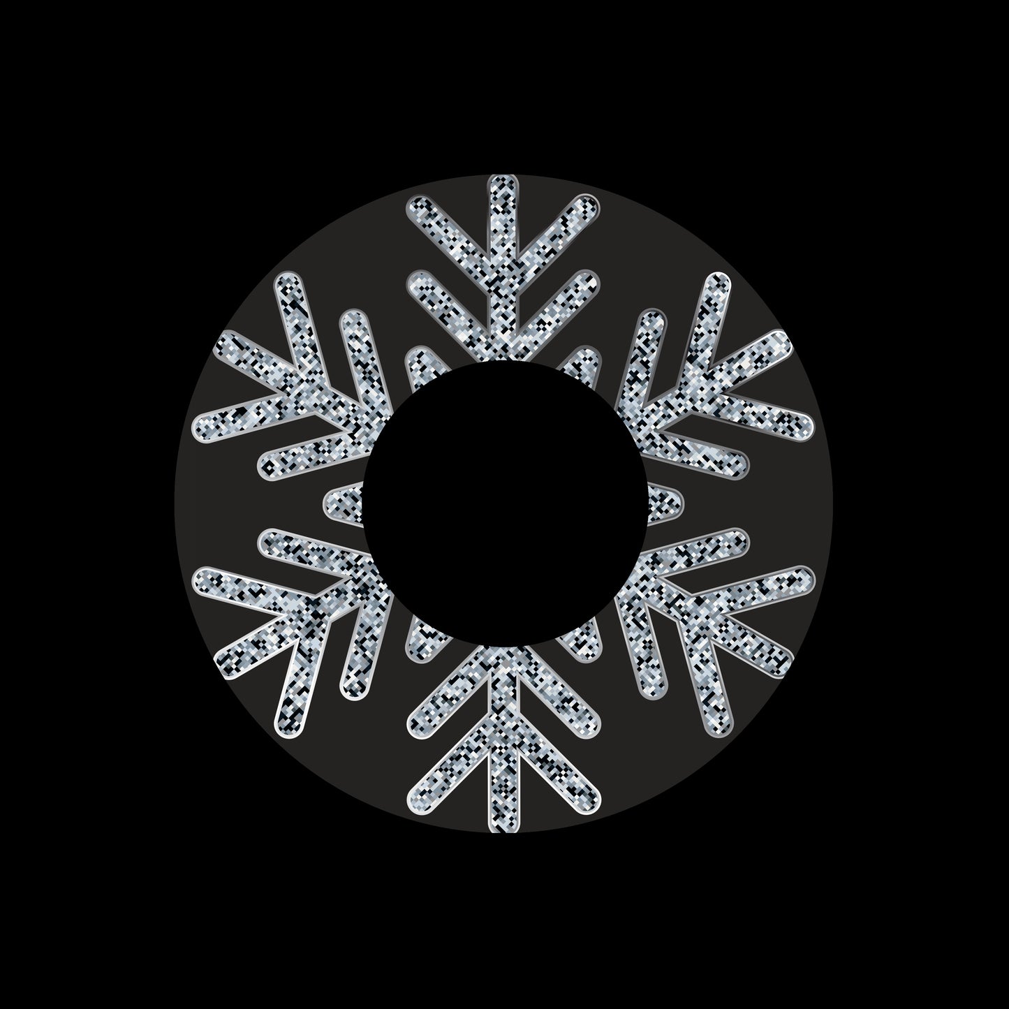 Silver Snowflakes Christmas Design [#1 of 3] 7" Jukebox, 7", 10", 12"/LP Vinyl Record Centre Labels (Pair)