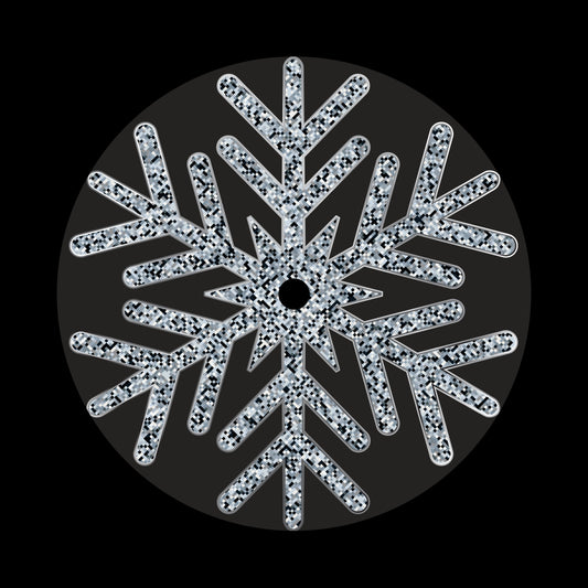 Silver Snowflakes Christmas Design [#3 of 3] 7" Jukebox, 7", 10", 12"/LP Vinyl Record Centre Labels (Pair)