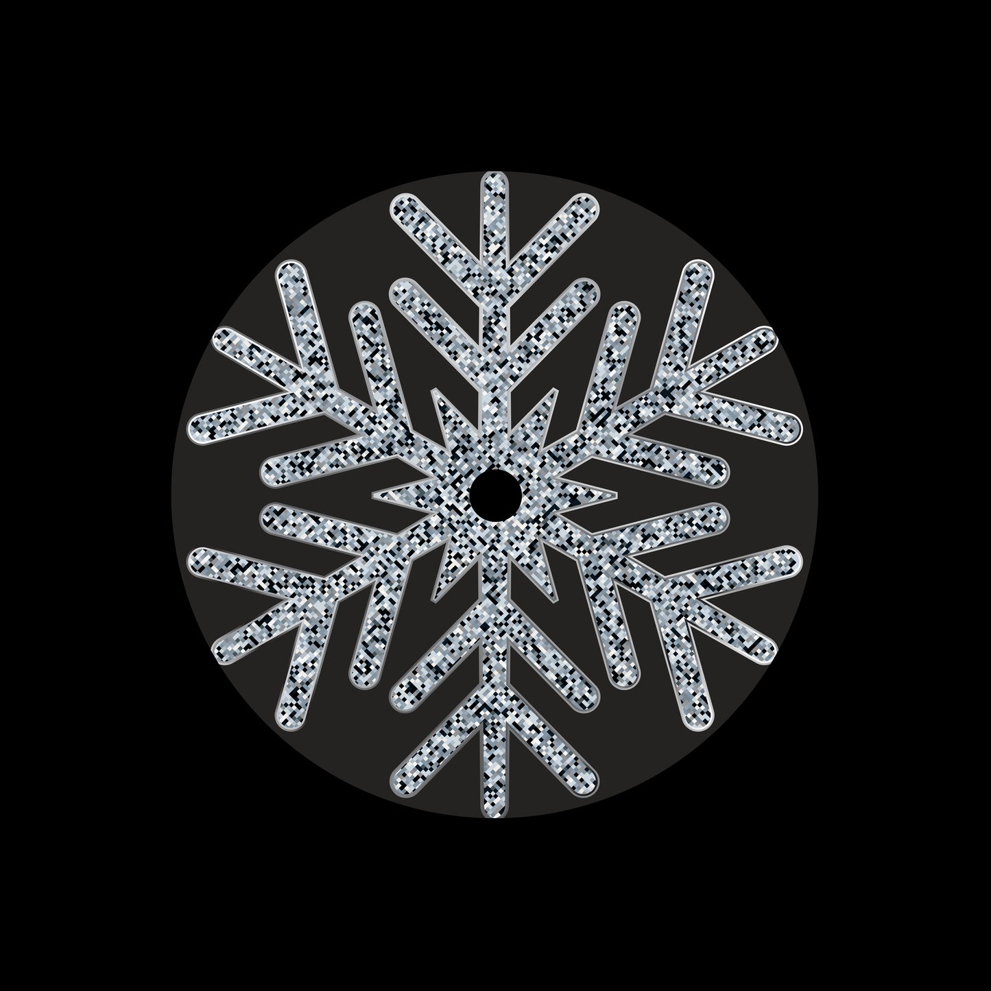 Silver Snowflakes Christmas Design [#3 of 3] 7" Jukebox, 7", 10", 12"/LP Vinyl Record Centre Labels (Pair)