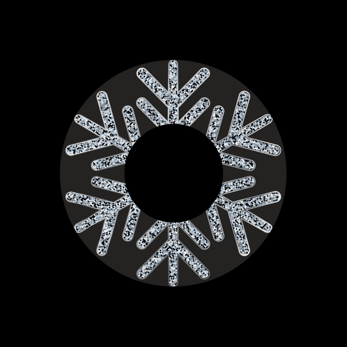 Silver Snowflakes Christmas Design [#3 of 3] 7" Jukebox, 7", 10", 12"/LP Vinyl Record Centre Labels (Pair)
