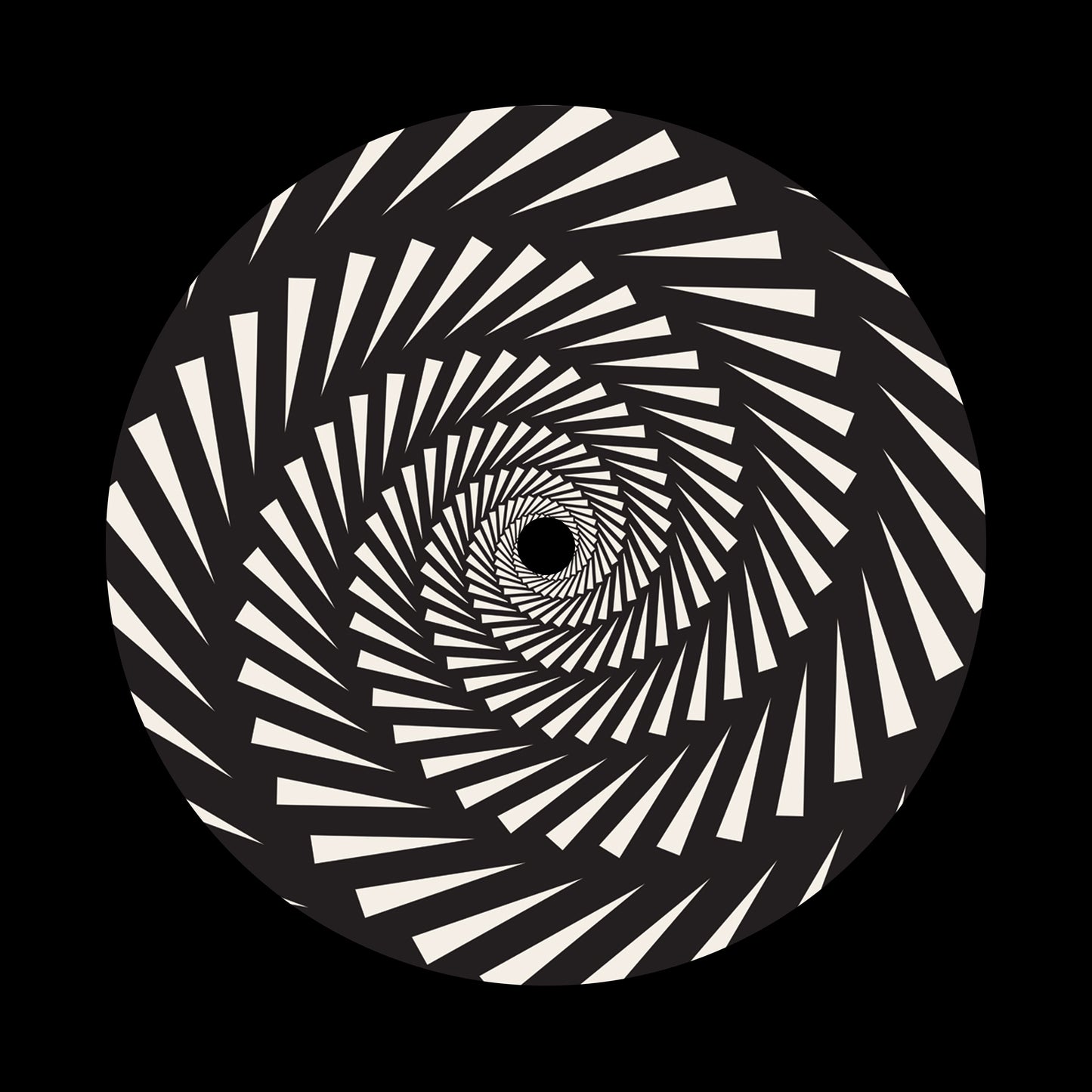 Spiral Triangles Swirl Black 7" Jukebox, 7", 10", 12"/LP Vinyl Record Centre Labels (Pair)