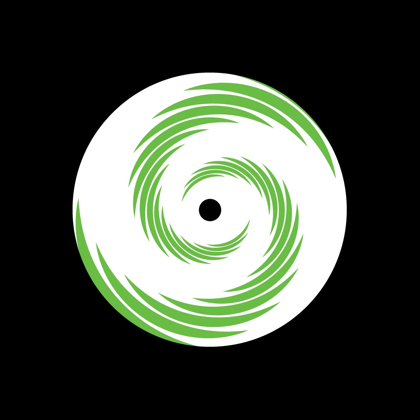 Spiral Swirl Twirl Abstract Element Green 7" Jukebox, 7", 10", 12"/LP Vinyl Record Centre Labels (Pair)