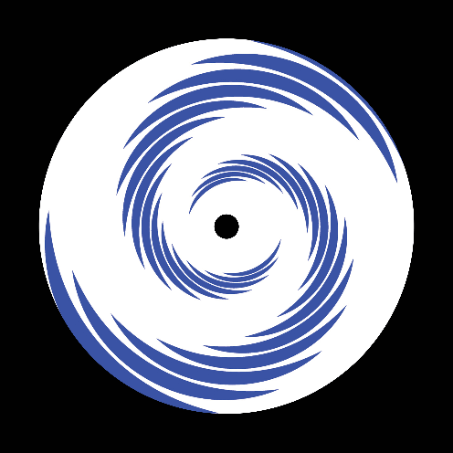Spiral Swirl Twirl Abstract Element Blue 7" Jukebox, 7", 10", 12"/LP Vinyl Record Centre Labels (Pair)