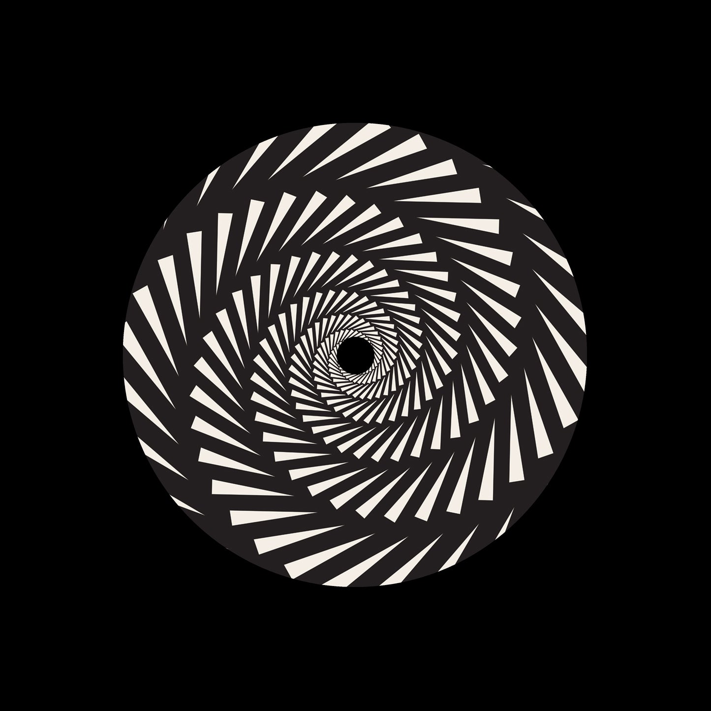Spiral Triangles Swirl Black 7" Jukebox, 7", 10", 12"/LP Vinyl Record Centre Labels (Pair)