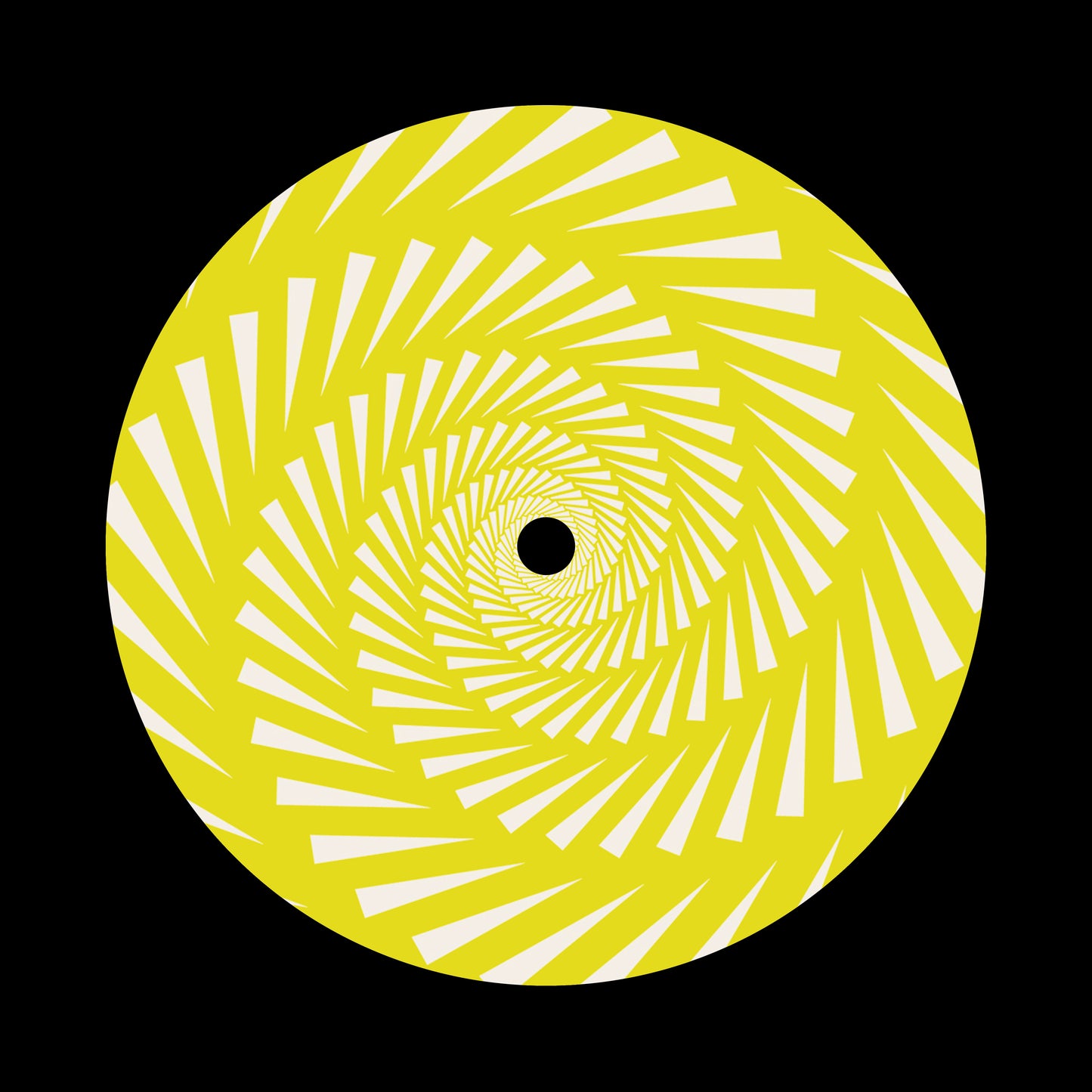 Spiral Triangles Swirl Yellow 7" Jukebox, 7", 10", 12"/LP Vinyl Record Centre Labels (Pair)