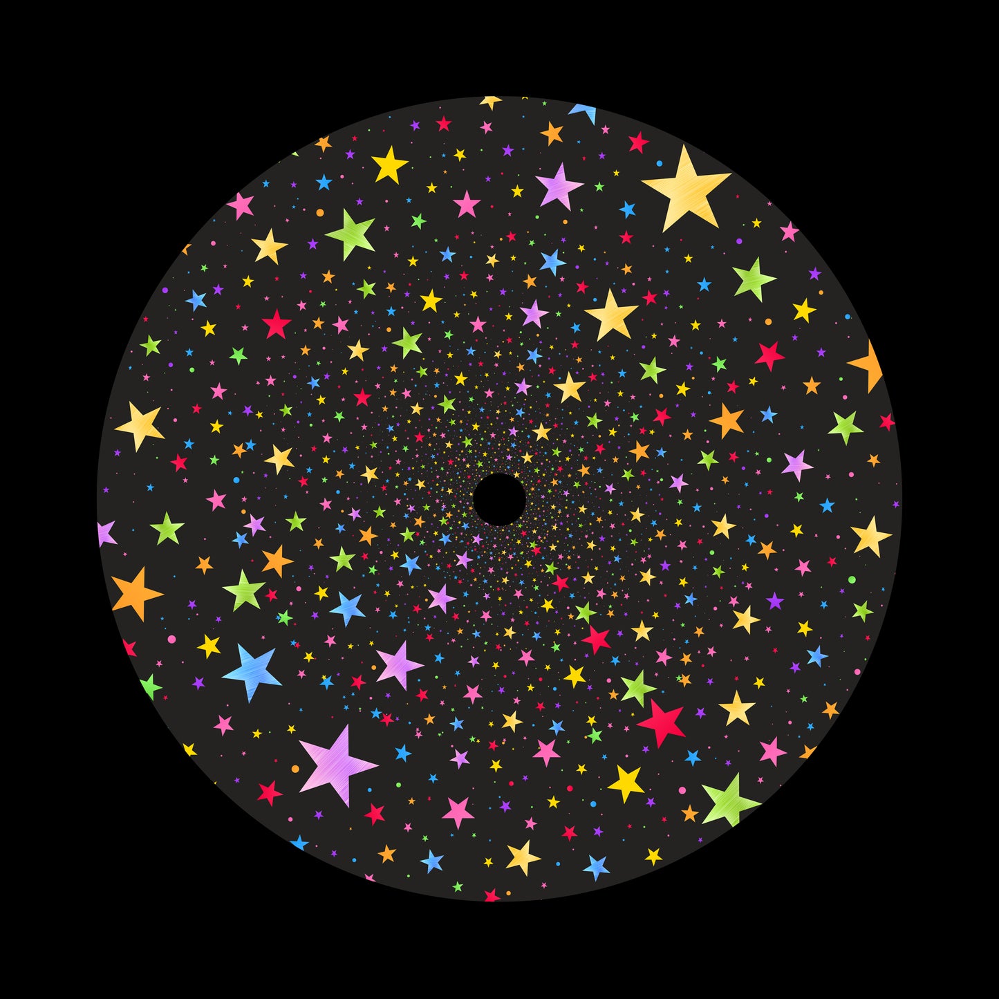 Tunnel Of Multicoloured Stars 7" Jukebox, 7", 10", 12"/LP Vinyl Record Centre Labels (Pair)