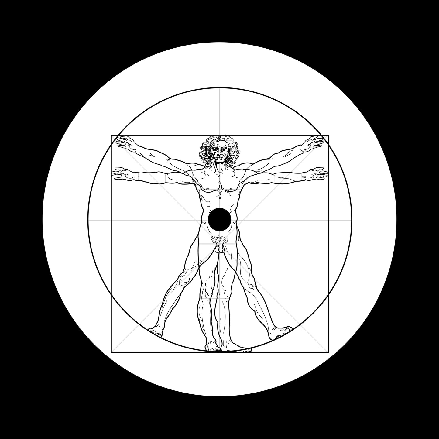 Vitruvian Man Leonardo Da Vinci 7", 10", 12"/LP Vinyl Record Centre Labels (Pair)