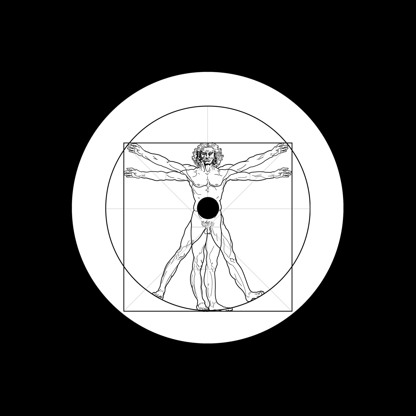 Vitruvian Man Leonardo Da Vinci 7", 10", 12"/LP Vinyl Record Centre Labels (Pair)