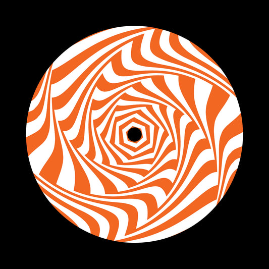 Vortex Movement Orange & White 7" Jukebox, 7", 10", 12"/LP Vinyl Record Centre Labels (Pair)