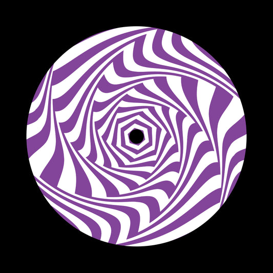 Vortex Movement Purple & White 7" Jukebox, 7", 10", 12"/LP Vinyl Record Centre Labels (Pair)