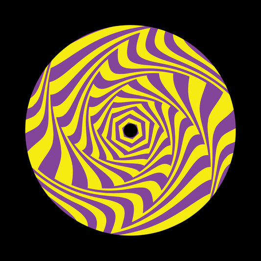 Vortex Movement Purple & Yellow 7" Jukebox, 7", 10", 12"/LP Vinyl Record Centre Labels (Pair)