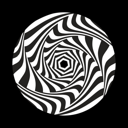 Vortex Movement Black & White 7" Jukebox, 7", 10", 12"/LP Vinyl Record Centre Labels (Pair)